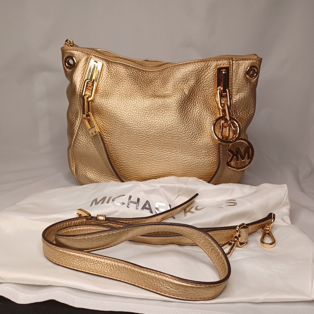 Michael Kors Gold Pebbled Leather Purse